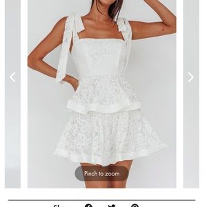 White Selfie Leslie Lace Tiered Dress